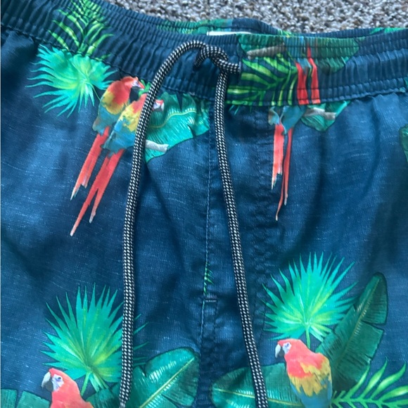 Rip Curl Men’s Swim trunks board Shorts Green Palm & Multicolor Parrot Print lrg - Picture 4 of 7